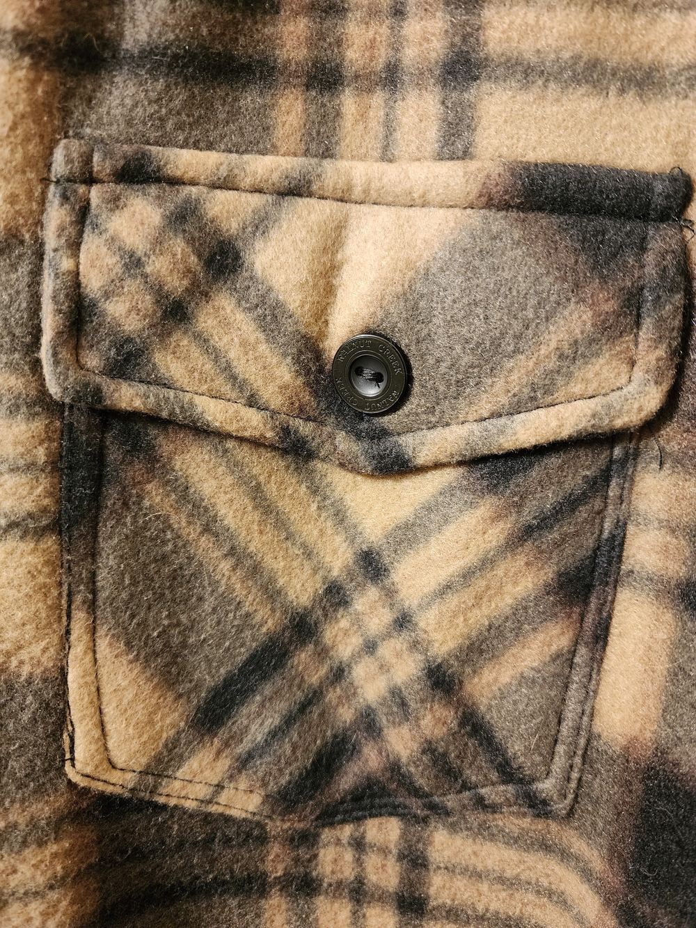 Walnut Creek Men's Plaid Faux Fur/Wool Zip Jacket - Tan/Black
